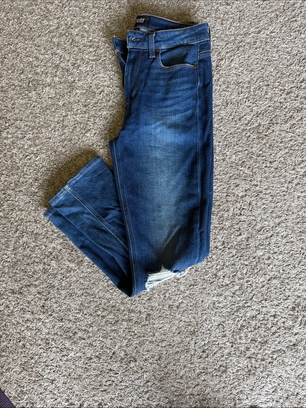 PAIGE Women's Bootcut Jeans in Medium Dark Blue
